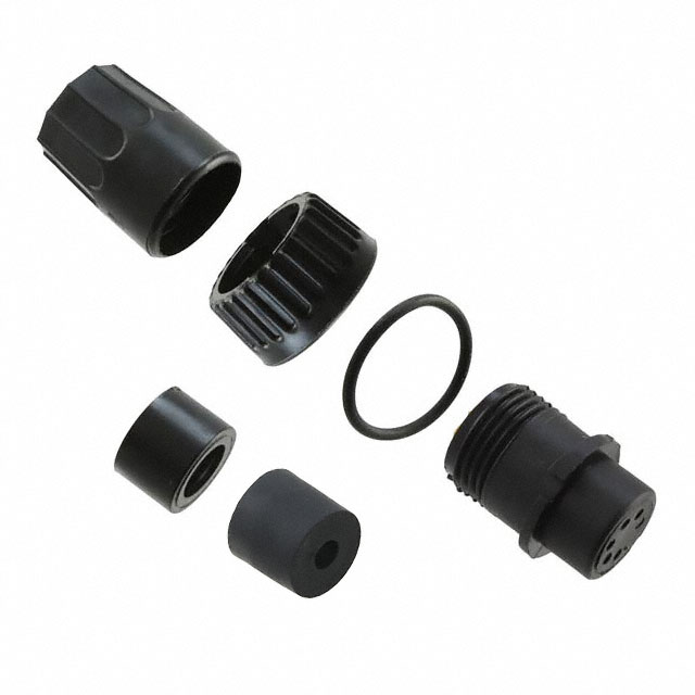 5 Position Circular Connector Plug, Female Sockets Solder Cup