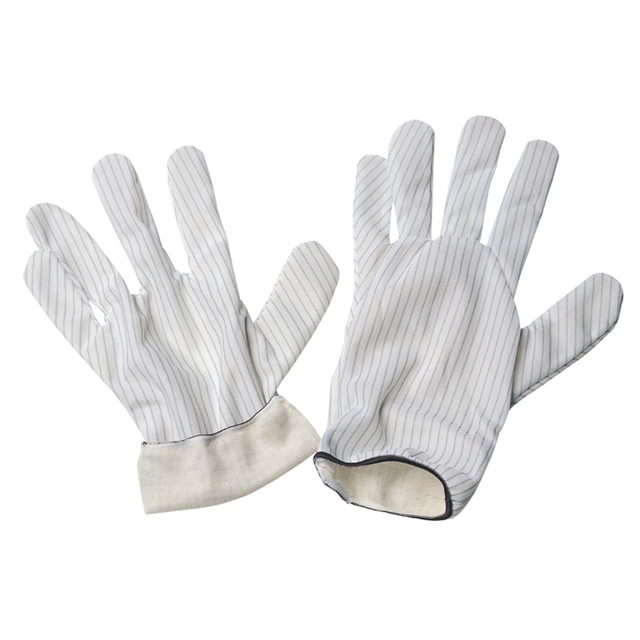 Polyester Gloves, Non Gendered - Dissipative Small White 4mm Snap Stud