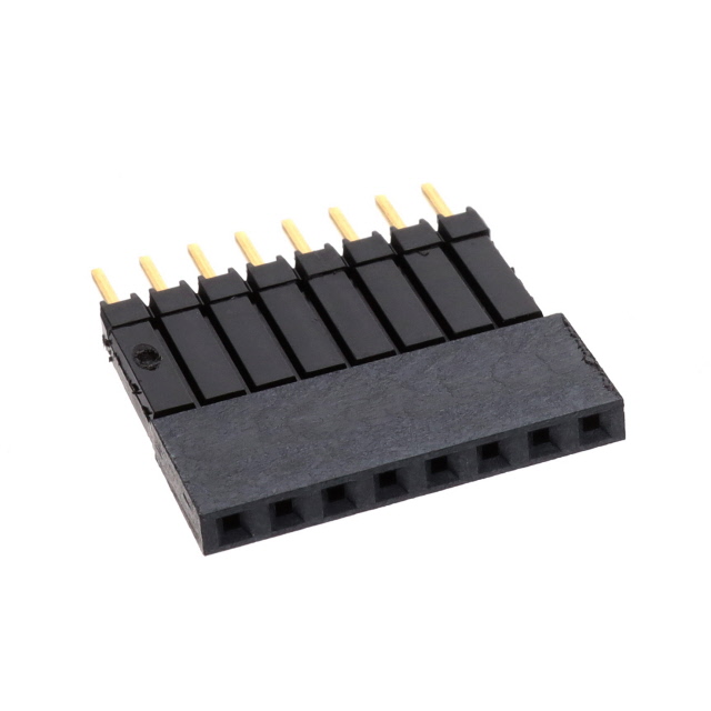 8 Position Elevated Socket Connector 0.100 (2.54mm) Through Hole Gold