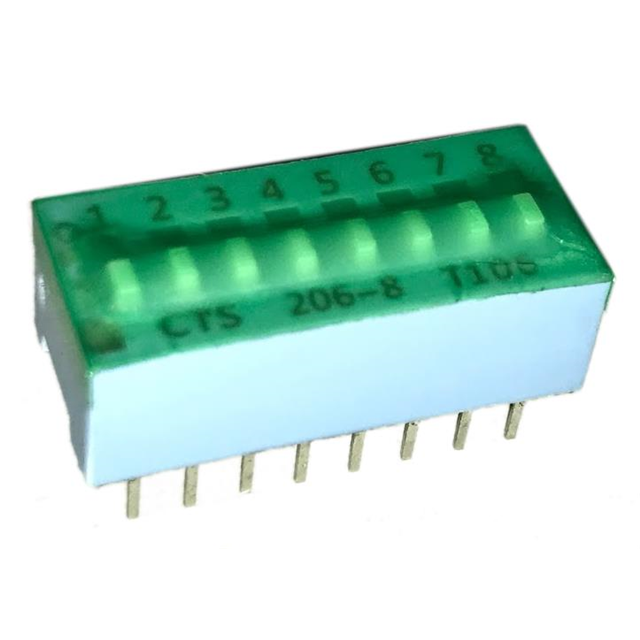 Dip Switch SPST 8 Position Through Hole Slide (Standard) Actuator 50mA 24VDC