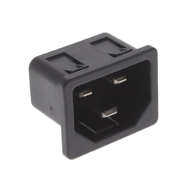 Power Entry Connector Receptacle, Male Blades IEC 320-C22 Panel Mount, Snap-In