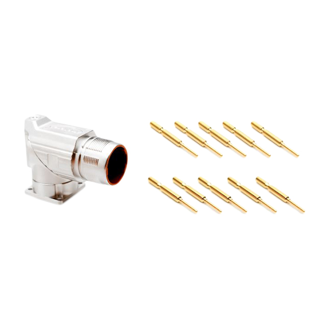 9 (5 + 4 Power) Position Circular Connector Receptacle, Male Pins Crimp