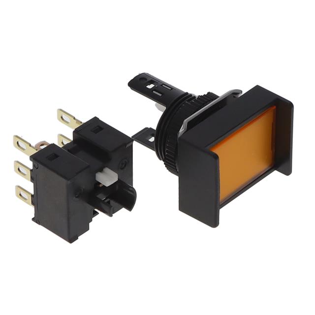 Pushbutton Switch DPDT Standard Panel Mount, Front