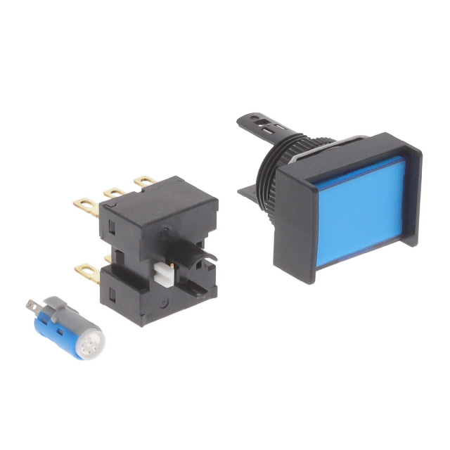 Pushbutton Switch DPDT Standard, Illuminated Panel Mount, Front