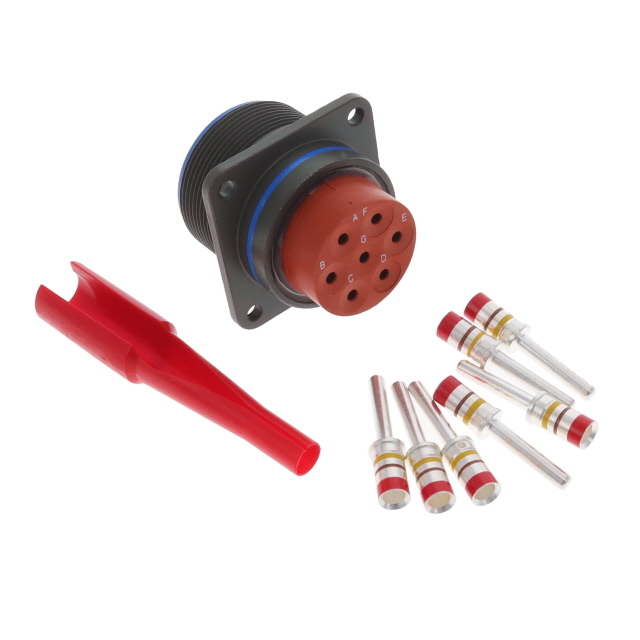 7 (Power) Position Circular Connector Receptacle, Male Pins Crimp