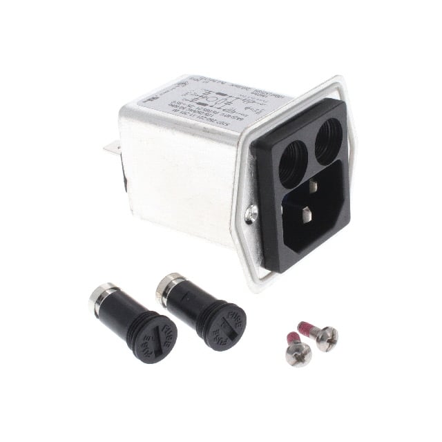 Power Entry Connector Receptacle, Male Blades IEC 320-C18 Panel Mount, Flange