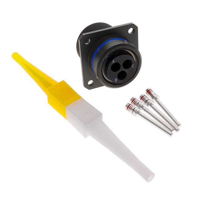 3 (Power) Position Circular Connector Receptacle, Male Pins Crimp