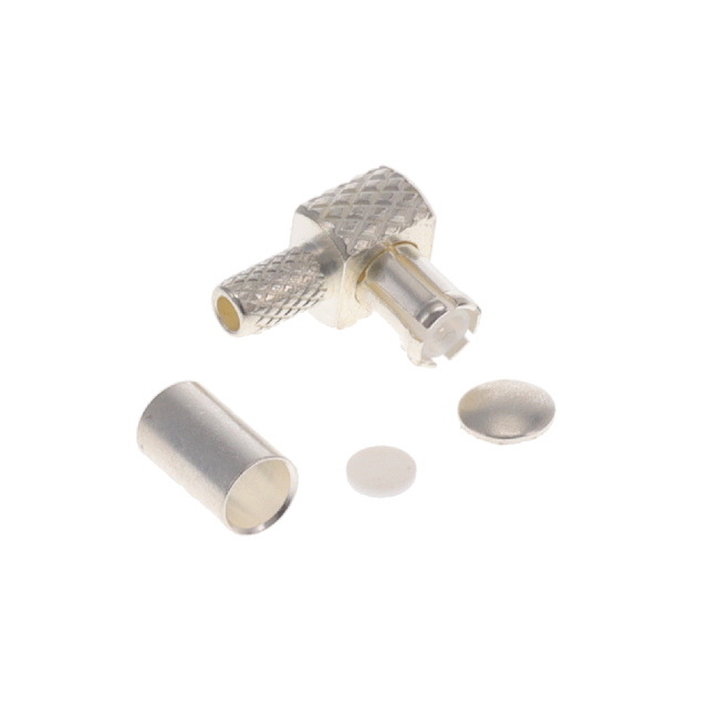 MCX Connector Plug, Male Pin 50 Ohms Free Hanging (In-Line), Right Angle Solder