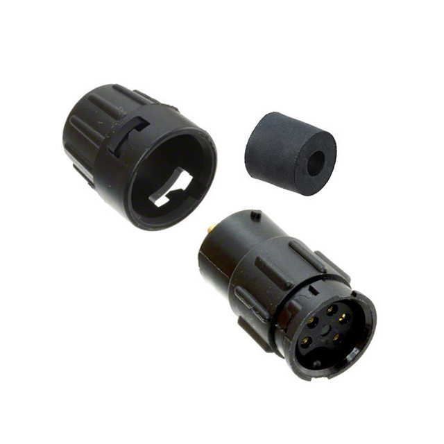 5 Position Circular Connector Receptacle, Female Sockets Solder Cup