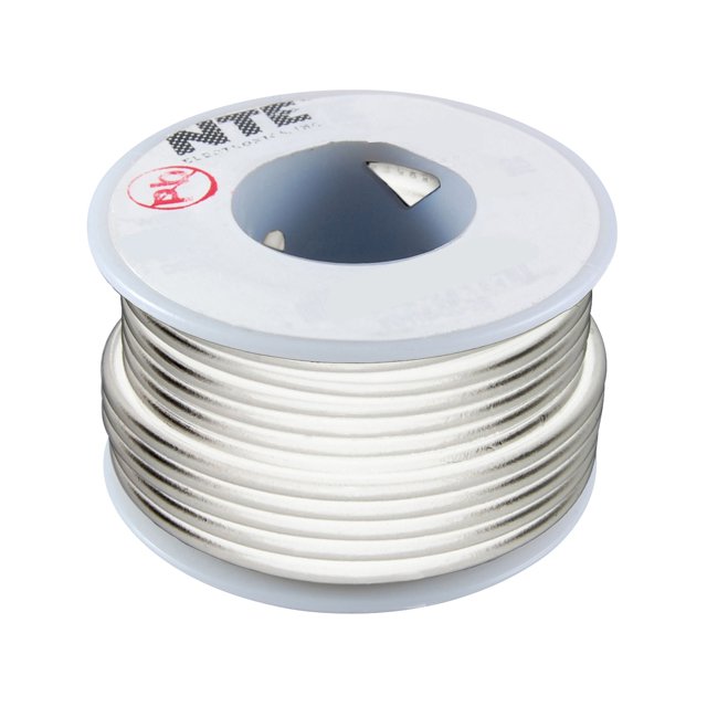 NTE WHS22-09-500 Hook Up Wire 300V Solid 22 Gauge White 500 Foot Spool