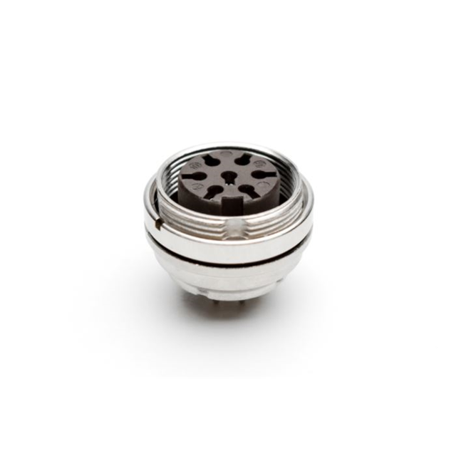 7 Position Circular Connector Receptacle, Male Pins Solder