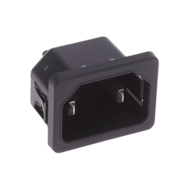 Power Entry Connector Receptacle, Male Blades IEC 320-C18 Panel Mount, Snap-In