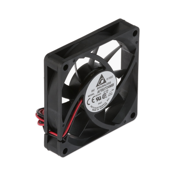 Fan Tubeaxial 24VDC Square - 70mm L x 70mm H Ball 28.2 CFM (0.790m3/min) 2 Wire Leads