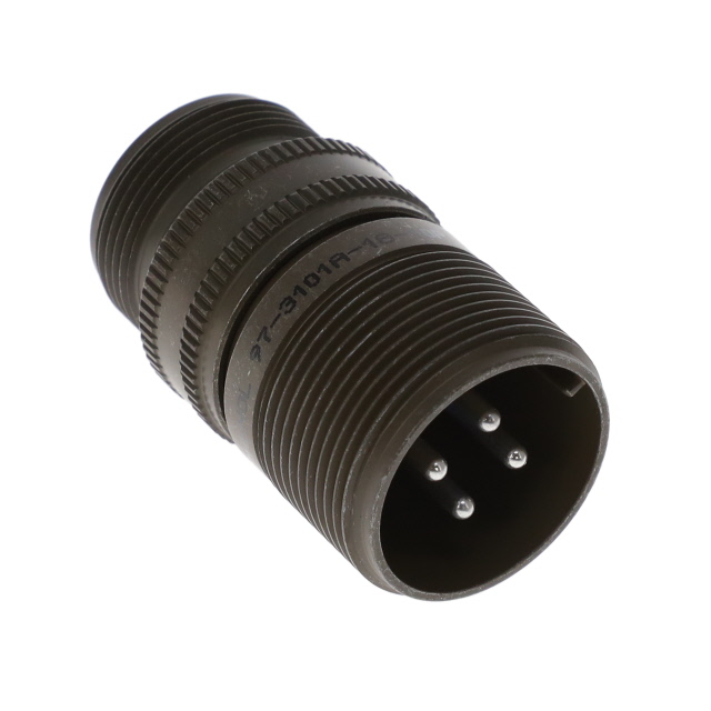 4 Position Circular Connector Receptacle, Male Pins Solder Cup