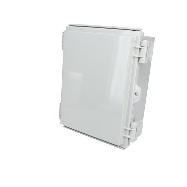 Box Plastic, ABS Light Gray Cover Included, Hinged Door 8.600" L x 6.300" W (218.44mm x 160.02mm) X 3.940" (100.08mm)