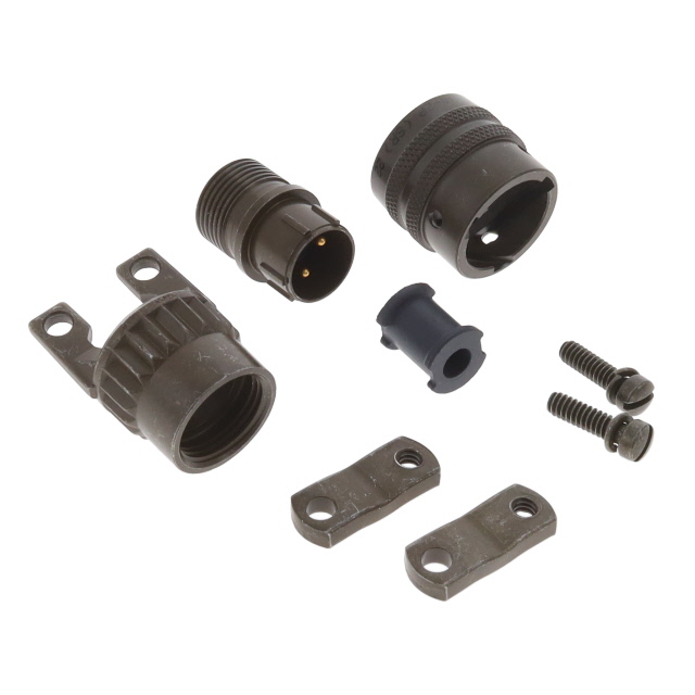 2 Position Circular Connector Plug, Male Pins Solder Cup