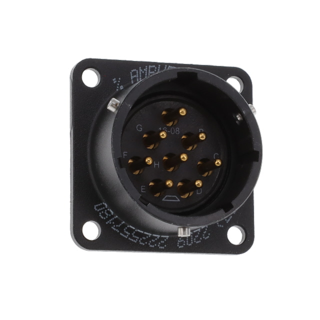 8 Position Circular Connector Receptacle, Male Pins Solder Cup