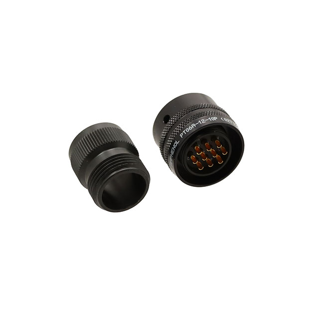 10 Position Circular Connector Plug, Male Pins Solder Cup