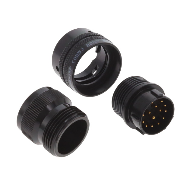 15 Position Circular Connector Plug, Male Pins Solder Cup