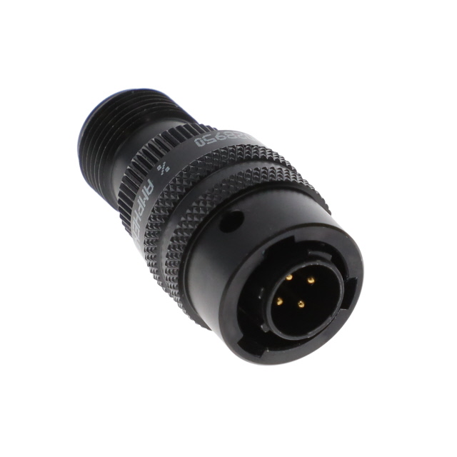 4 Position Circular Connector Plug, Male Pins Solder Cup