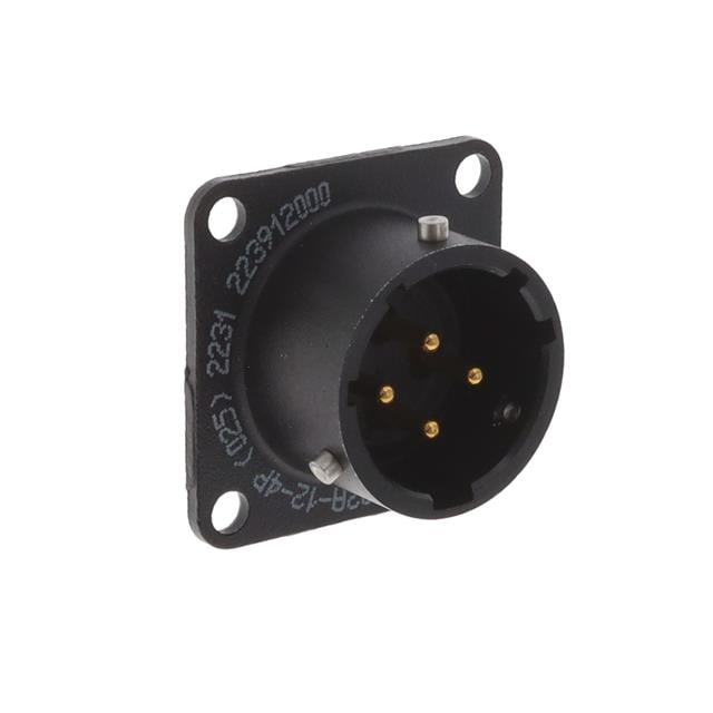 4 Position Circular Connector Receptacle, Male Pins Solder Cup