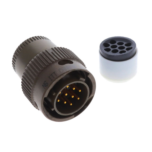 10 Position Circular Connector Plug, Male Pins Solder Cup