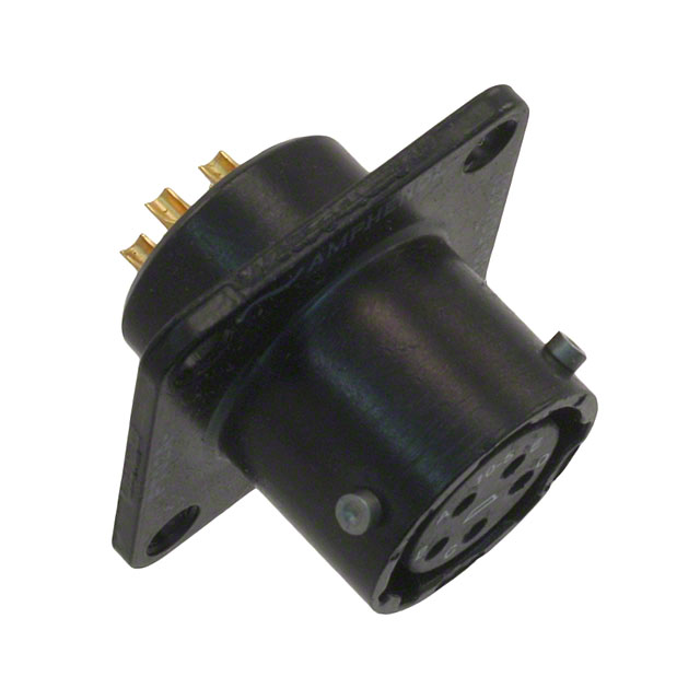 5 Position Circular Connector Receptacle, Female Sockets Solder Cup