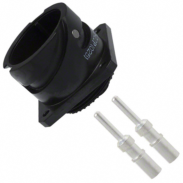 2 Position Circular Connector Receptacle, Male Pins Crimp