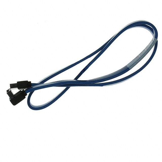 7 Position SATA Receptacle to Receptacle, Right Angle 1.64' (500.00mm) Blue Shielded