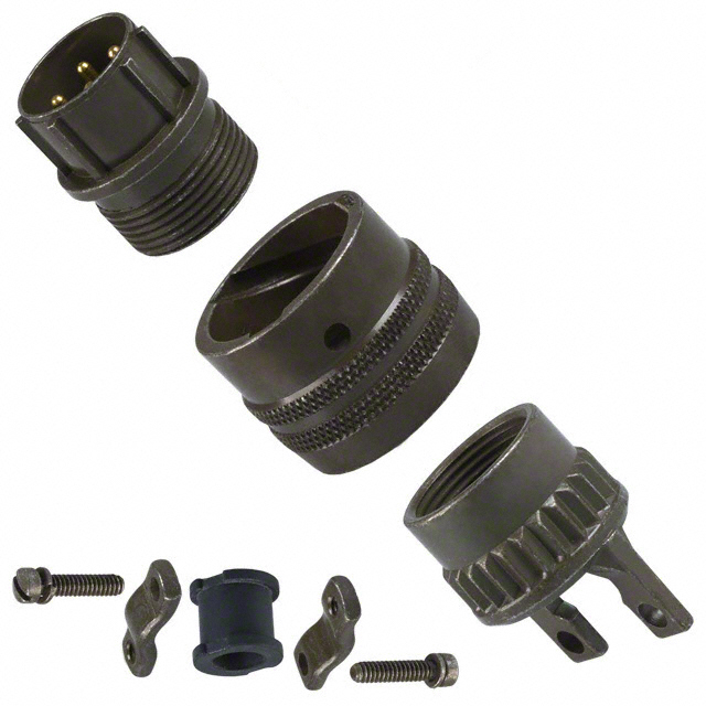 4 Position Circular Connector Plug, Male Pins Solder Cup