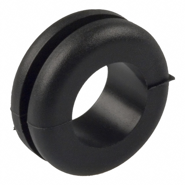 Circular - 0.492 (12.50mm) Grommet 0.374 (9.50mm) Black