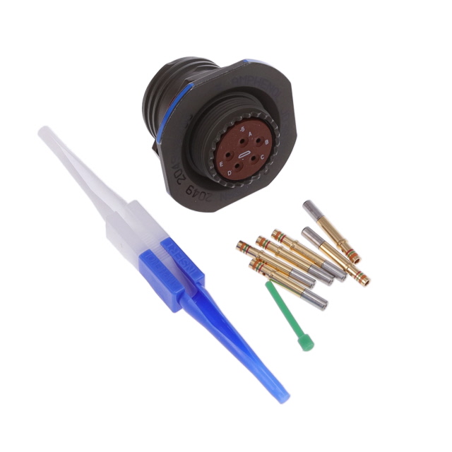 5 Position Circular Connector Receptacle, Female Sockets Crimp