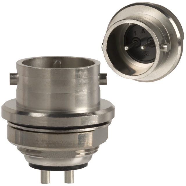 2 Position Circular Connector Receptacle, Male Pins