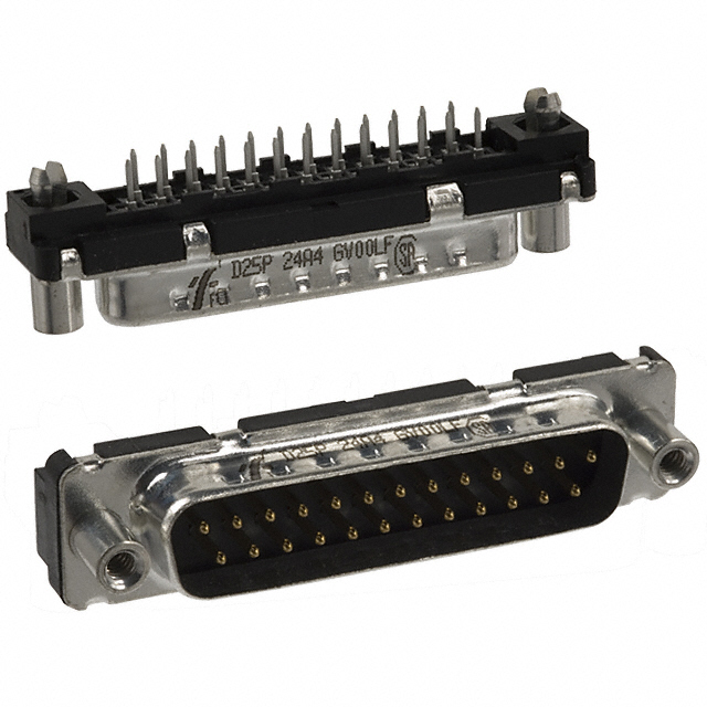 25 Position D-Sub Plug, Male Pins Connector