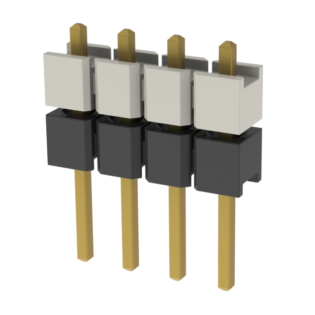 4 Position Header Spacer Connector 0.100 (2.54mm) Gold Through Hole