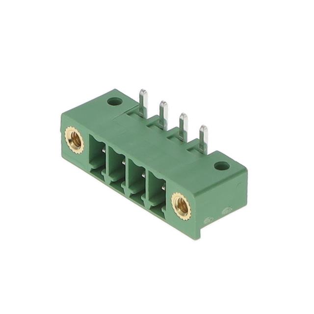 4 Position Terminal Block Header, Male Pins, Shrouded (4 Side) 0.150