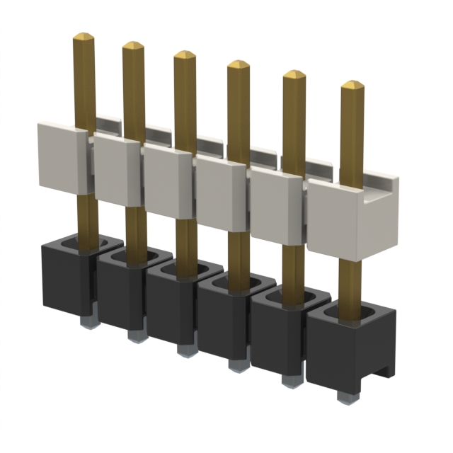 6 Position Header Spacer Connector 0.100 (2.54mm) Gold Through Hole