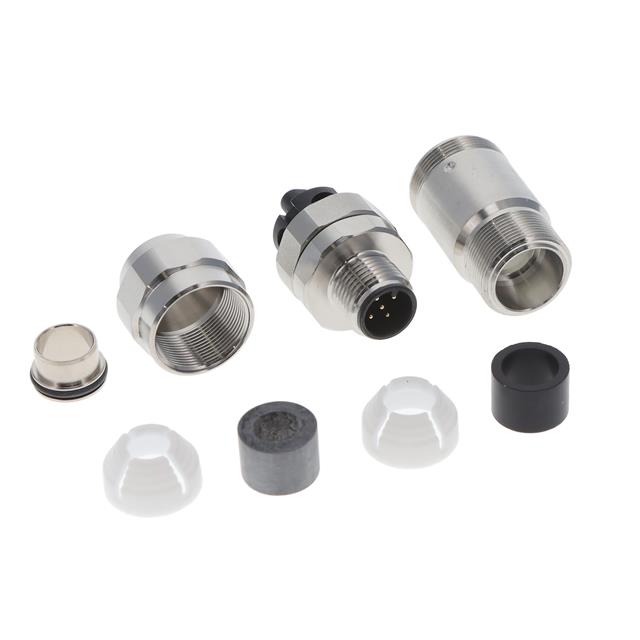 5 Position Circular Connector Plug, Male Pins Screw