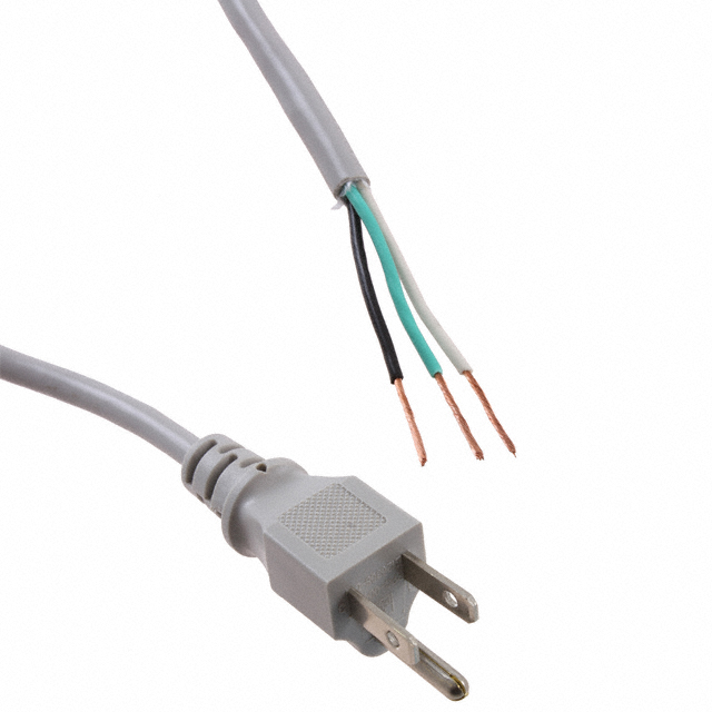 8.00' (2.44m) Power Cord Gray NEMA 5-15P To Cable SVT