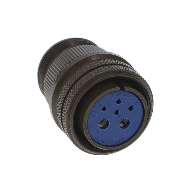6 Position Circular Connector Plug, Female Sockets Solder Cup