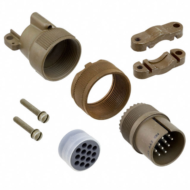 14 Position Circular Connector Plug, Male Pins Solder Cup