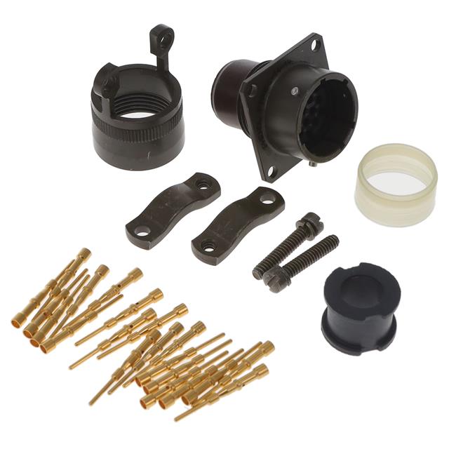 19 Position Circular Connector Receptacle, Male Pins Crimp