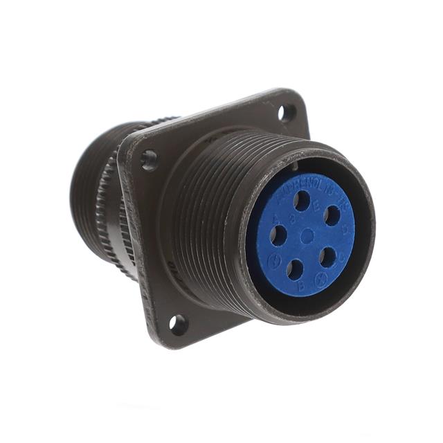 5 Position Circular Connector Receptacle, Female Sockets Solder Cup