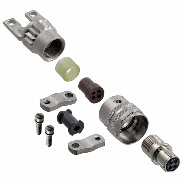 4 Position Circular Connector Plug, Female Sockets Solder Cup