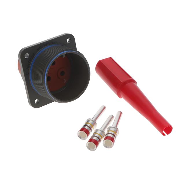 3 (Power) Position Circular Connector Receptacle, Male Pins Crimp