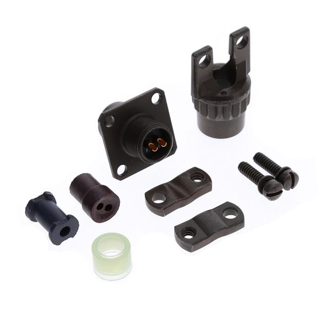 2 Position Circular Connector Receptacle, Male Pins Solder Cup