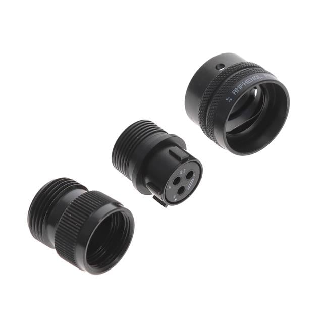 3 Position Circular Connector Plug, Female Sockets Solder Cup