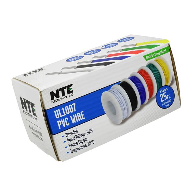 NTE Electronics,Inc. WAK-PVC18 18AWG PVC 6-Color Wire Assortment