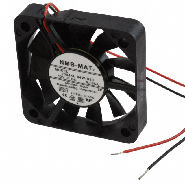 Fan Tubeaxial 12VDC Square - 50mm L x 50mm H Ball 6.4 CFM (0.179m3/min) 2 Wire Leads