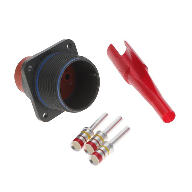 3 (Power) Position Circular Connector Receptacle, Male Pins Crimp